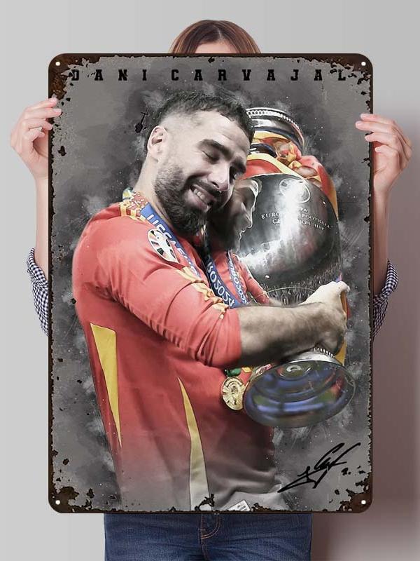 Dani Carvajal Metal Posters Customizable Sign Decor for Room Decoration Football Player Tin Signs for Home Wall Art Decoration