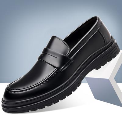 Mode Handgefertigte Leder-Slipper Dicke Sohle Lässige Fahrschuhe Slipper Kleiderschuhe Bequeme Mokassins Vielseitiges Männliches Fahrschuhwerk