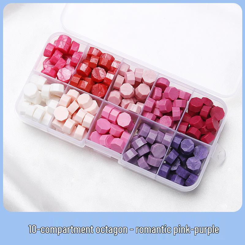 Sunflower Sealing Wax Granules In Transparent Box - Grid-Style Set with 10/15/24 Colors for Stamps