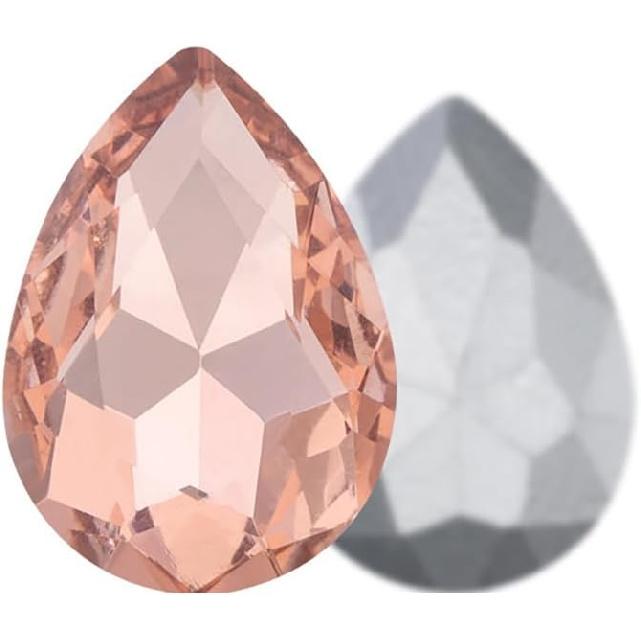 Gold Champagne Teardrop Crystal Rhinestones, 50 Pcs Pointed Back Rhinestone Bulk, 18x25mm Large Glass Crystal Rhinestones Gems for Craft Decor