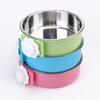Steady Stainless Steel Cat Bowl Anti Rollover Hangable Pets Food Dispenser Cage Accessories Cat Food Basins Hedgehog