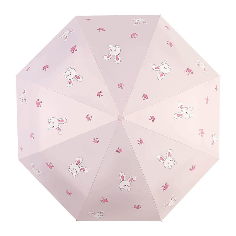 Umbrella,parasol,Black rubber umbrella cloth,Various colored rabbits,Fashionable automatic umbrella,Adult Student Umbrella