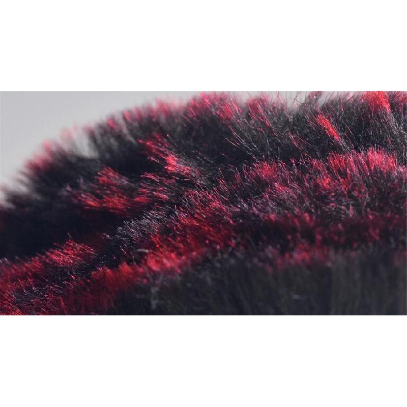 New Winter 38cm Universal Black+Red Plush Furry Thick Auto Car Steering Wheel Cover