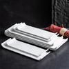 White Curved Edge Ceramic Flat Plate Rectangular Sushi Plates Dining Plates Fruit Dish Snack Bowl Western Steak Plate Sting Disc