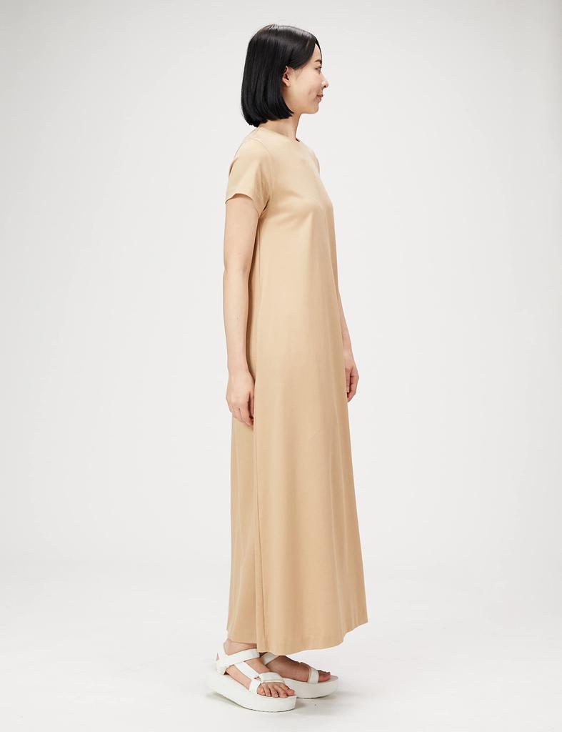 Mila Owen Kompaktowa Sukienka z Krótkim Rękawem 09WCO222173 BEG 0 A-Line Damska