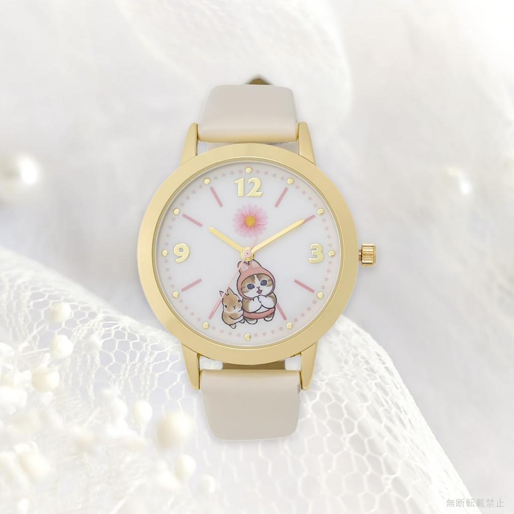 Fieldwork mofusand Rabbit Watch with White Leather Band (MSD002-1)