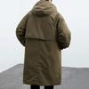 Men's Spring and Autumn Plus Size Solid Color Simple Coat Youth Medium-length Hooded Windbreaker