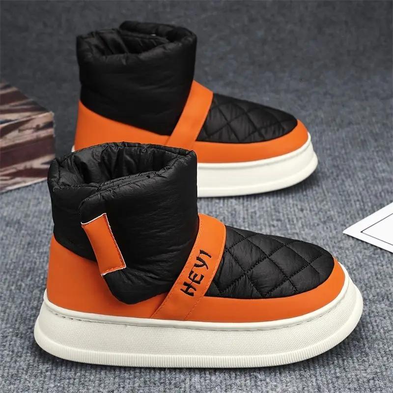 Cotton Shoe Warm Cold Proof Platform Men's Snow Boots Sale Waterproof Fleece Original Deals Casual Work Offer Male Winter Shoes