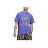 Adidas Originals Large Logo Letter Round Neck Casual Sport Short Sleeve T-Shirt Unisex Tops Purple HC3077