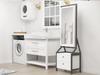360 degrees Jewelry Cabinet with Full-Length Mirror, Rotating Jewelry Cabinet with 2 Lower Drawers, Freely Rotatable, Spacious Storage