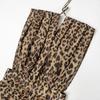 Leopard Print Silk Dress Women Sexy Deep -Neck Backless Beach Dresses Summer Sleeveless Chiffon Holiday Party Dress