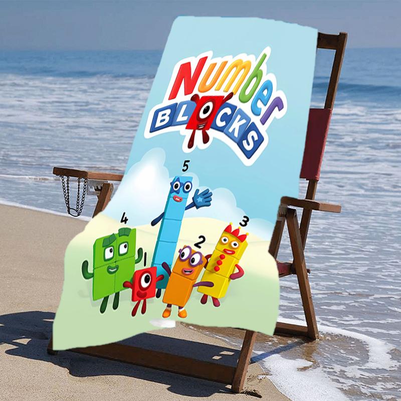 Proof Beach Towel with a Numberblocks Pattern - Soft,absorbent,quick-drying,machine Washable - Perfect for Swimming,camping,bathing