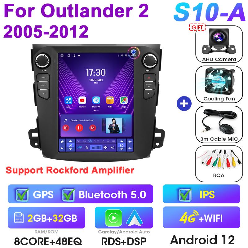 2 Din Android 12 Car Radio For Mitsubishi Outlander Xl 2 2005-2012 For Citroen C-Crosser 2007-2013 Multimedia Video Player GPS