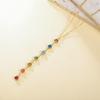 7-color zircon necklace stainless steel women's exquisite jewelry birthday gift wholesale long collarbone chain versatile