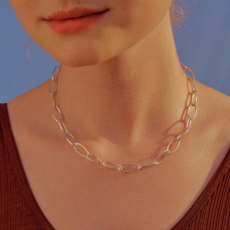 ACOOPU [925 Silver] Ola Round Chain Necklace