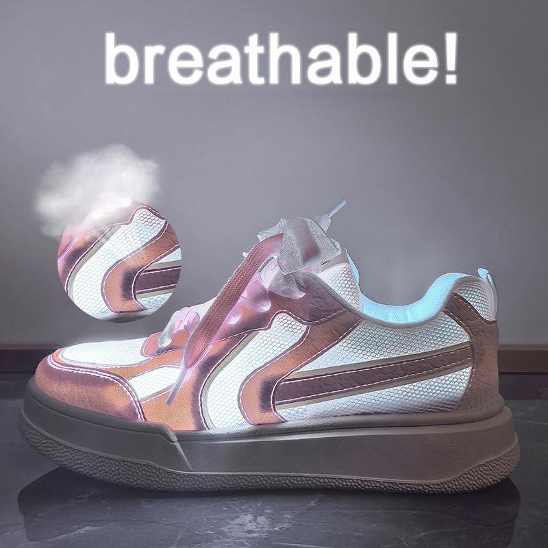 Summer Mesh White Shoes New Style of Female Students Breathable Height-enhancing Casual Shoes