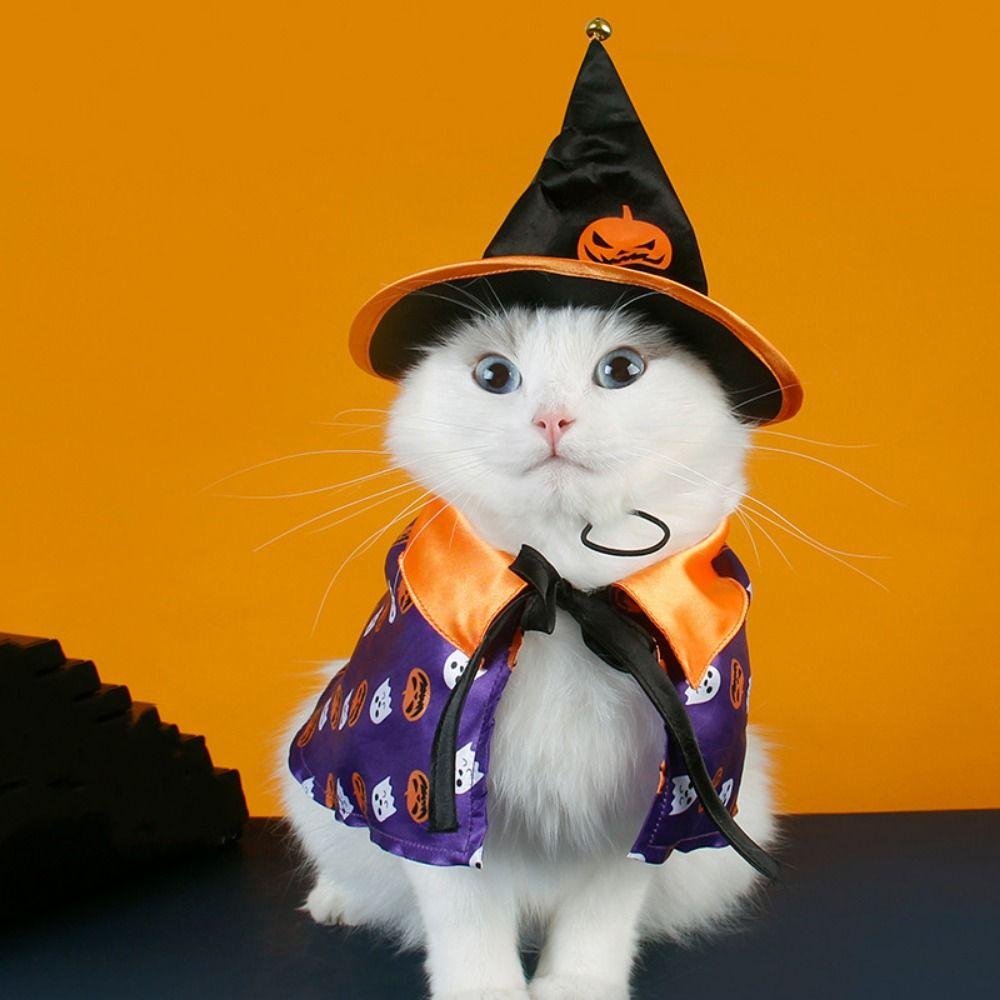

Adjustable Pet Cosplay Bat Costume Soft Halloween Cat Cape Cat Cosplay Cloak Halloween L