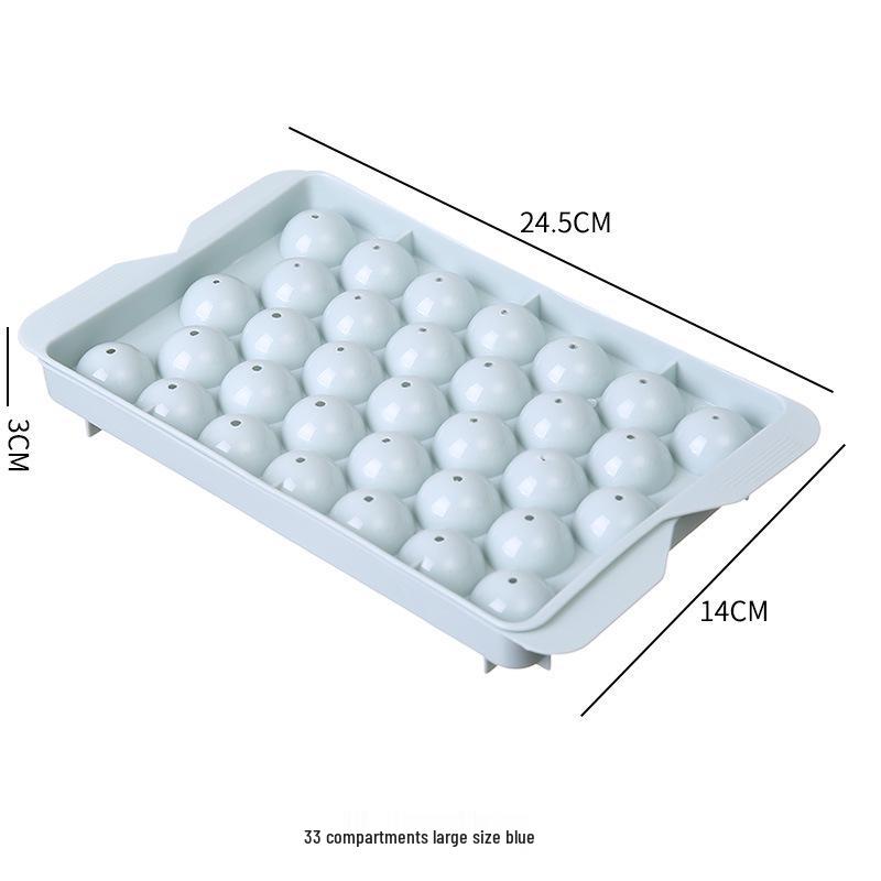 Round Ice Cube Mold with Lid for Home Use - Plastic Ice Ball Molder for Refrigerator