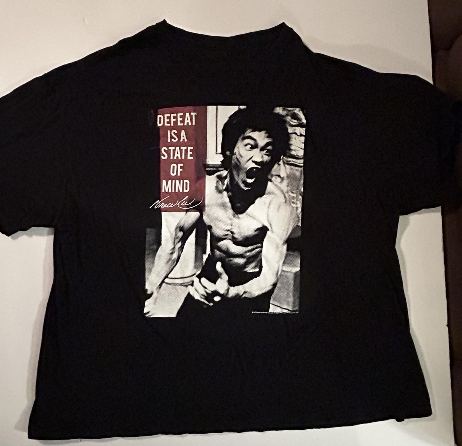Bruce Lee T-shirt Defeat Is A State Of Mind XXL Mens Unisex T-Shirt L