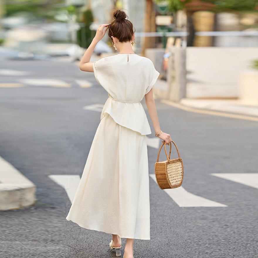 Fashion Design Shirt Skirt Set Women's Summer New Chic Beautiful Temperament Casual Two-piece Set