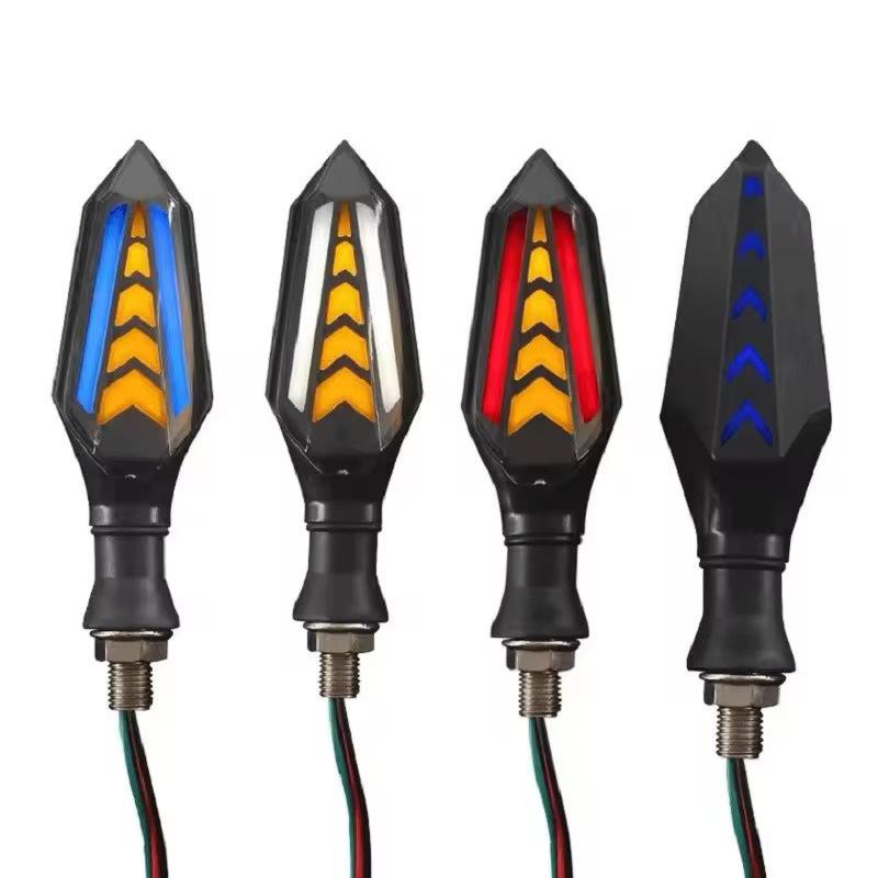 Dual-Color 17 LED Flowing Arrow Motorcycle Turn Signal Light ABS