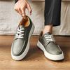New Brown Casual Shoes Classic Frosted Leather Men Soft Loafers Men Flats Comfortable Driving Shoes Lace Up Loafers Moccasins