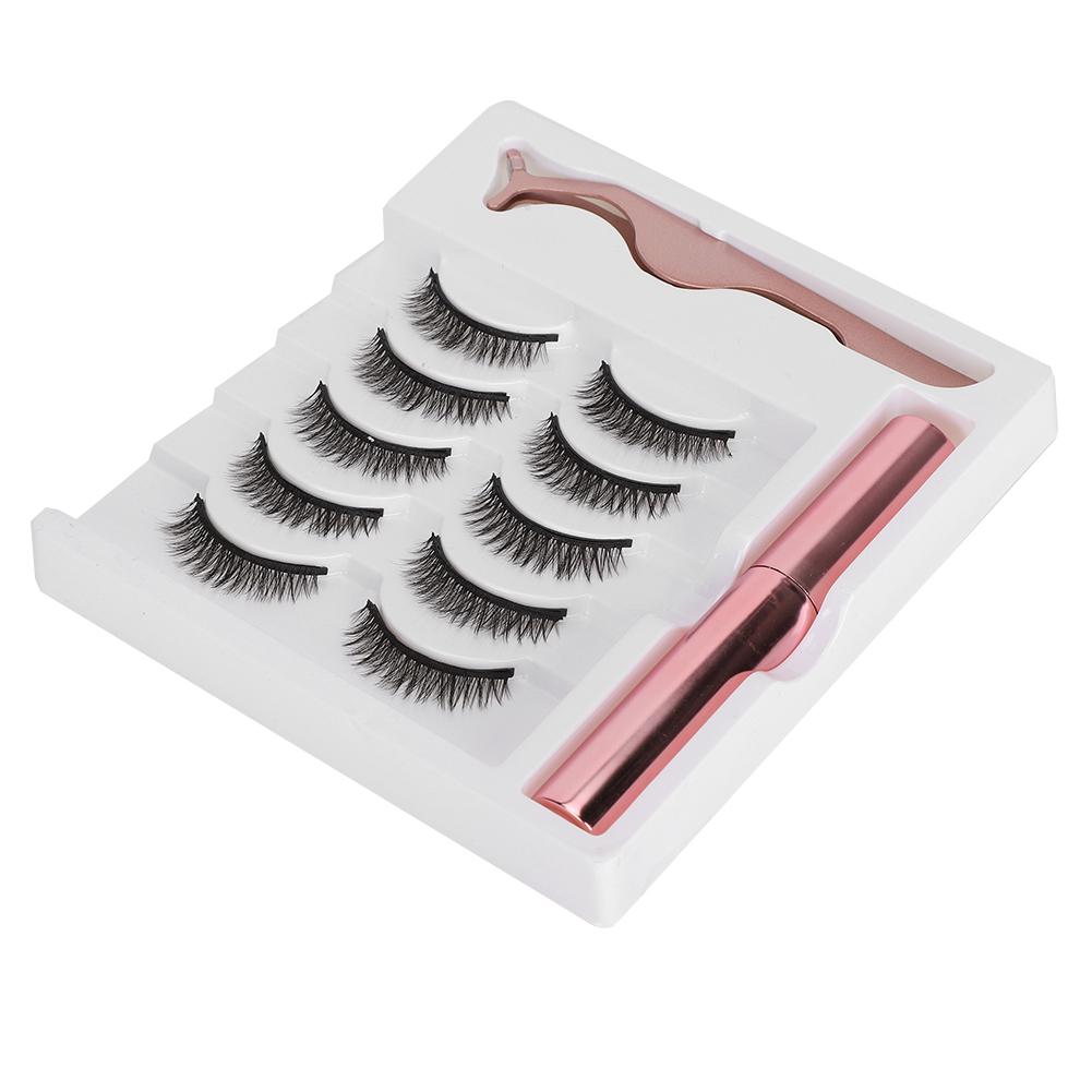 Magnet False Eyelashes Magnetic Liquid Eyeliner Tweezers Eyelash Makeup Tool Set (#023)