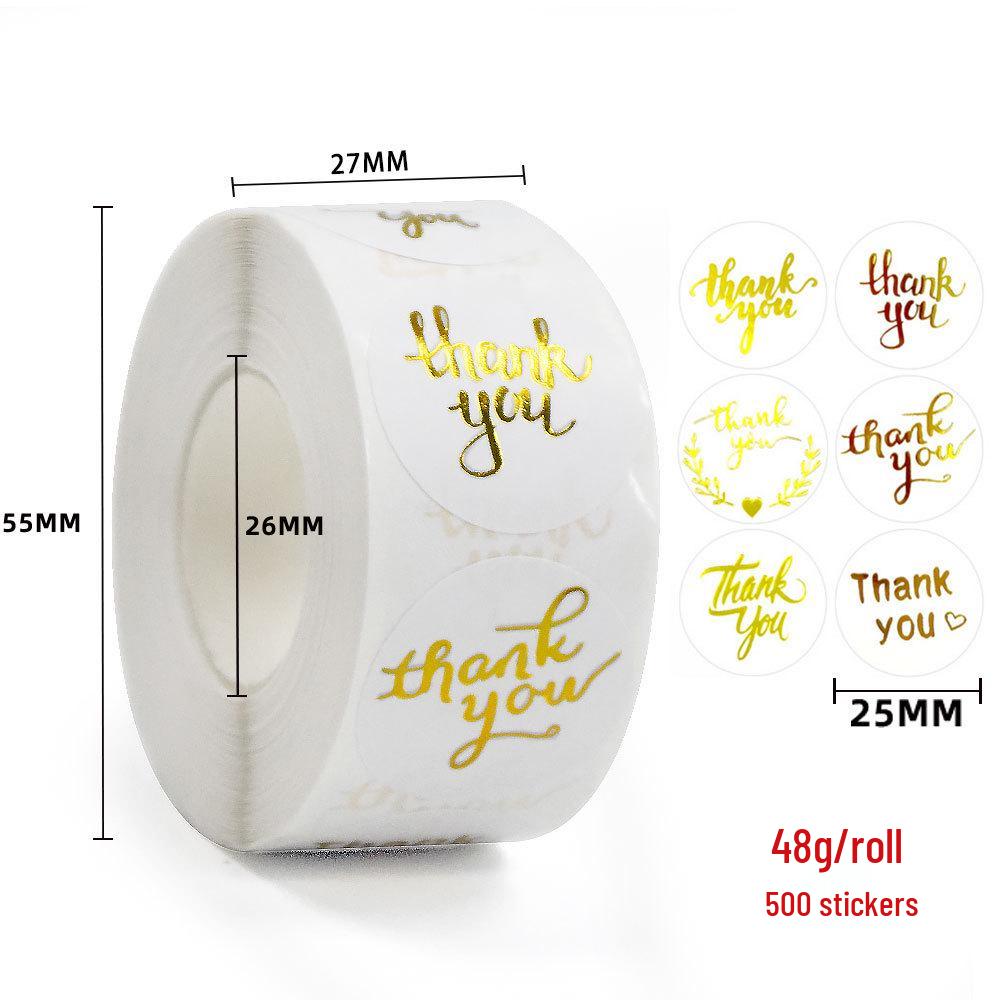 Gold Foil Stamped Colored Kraft Paper Labels for Takeaway & Baking Packaging