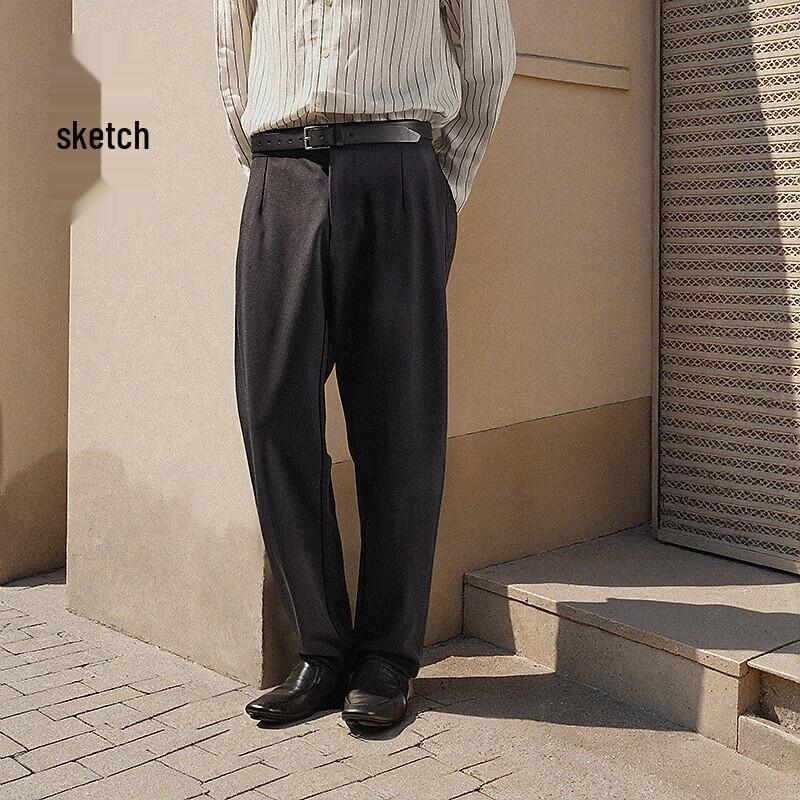 CROQUIS Men's 2025 Fall Knitted Tapered Cropped Pants