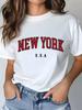 New York Graphic Print T Shirt for Women Casual Short Sleeve Tees Tops Crew Neck Women's T-shirt 90s Vintage Women's Clothing