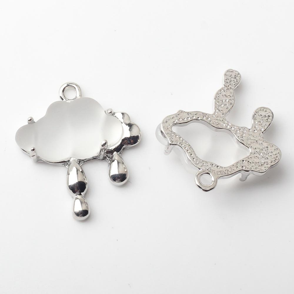 Matted Resin and Zinc Alloy Cloud Charms for Earrings and Necklaces Resin Charms for Jewelry Making 10pcs/lot