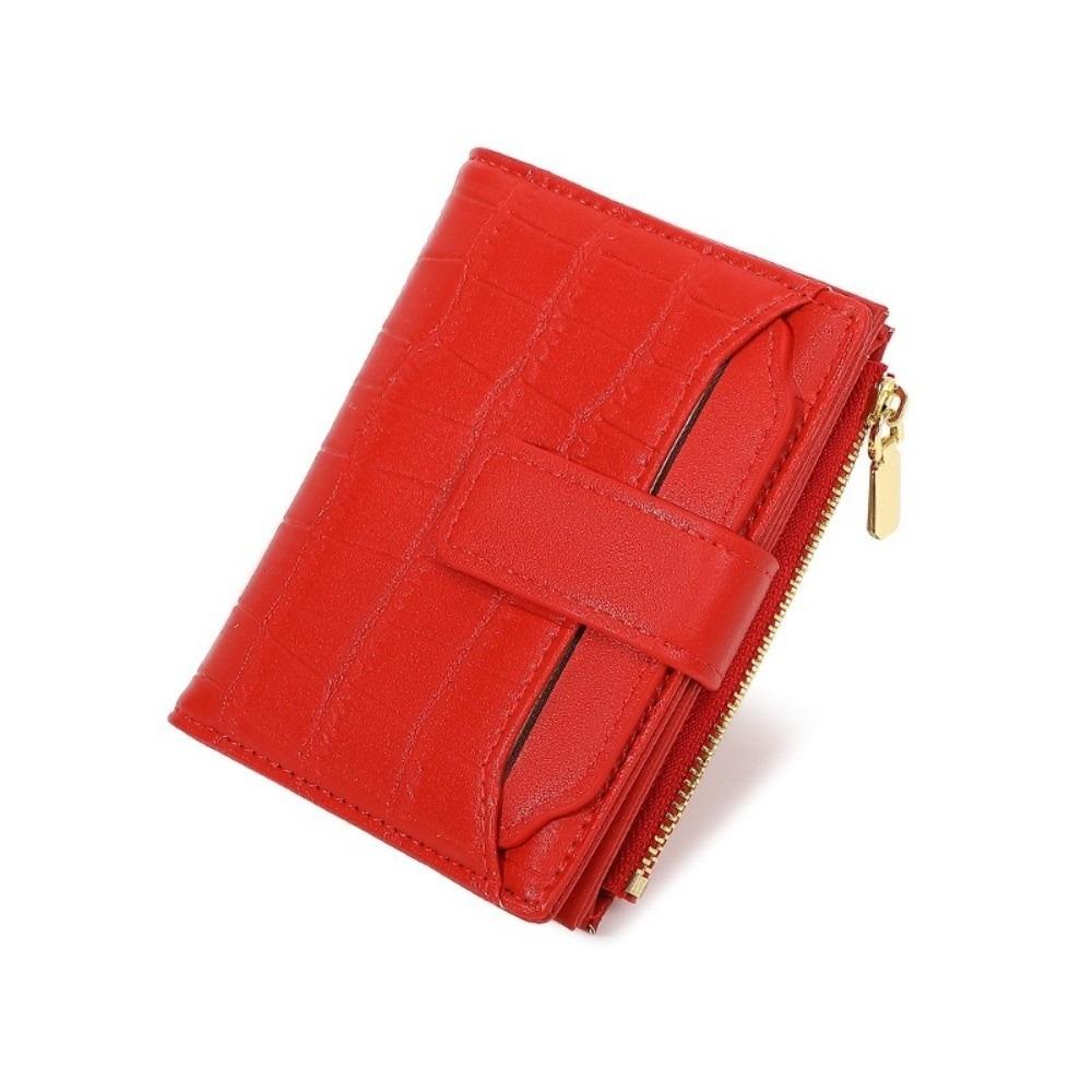 Two-fold Women Short Wallet Solid Color PU Card Bag Versatile Folding Wallet  Shopping