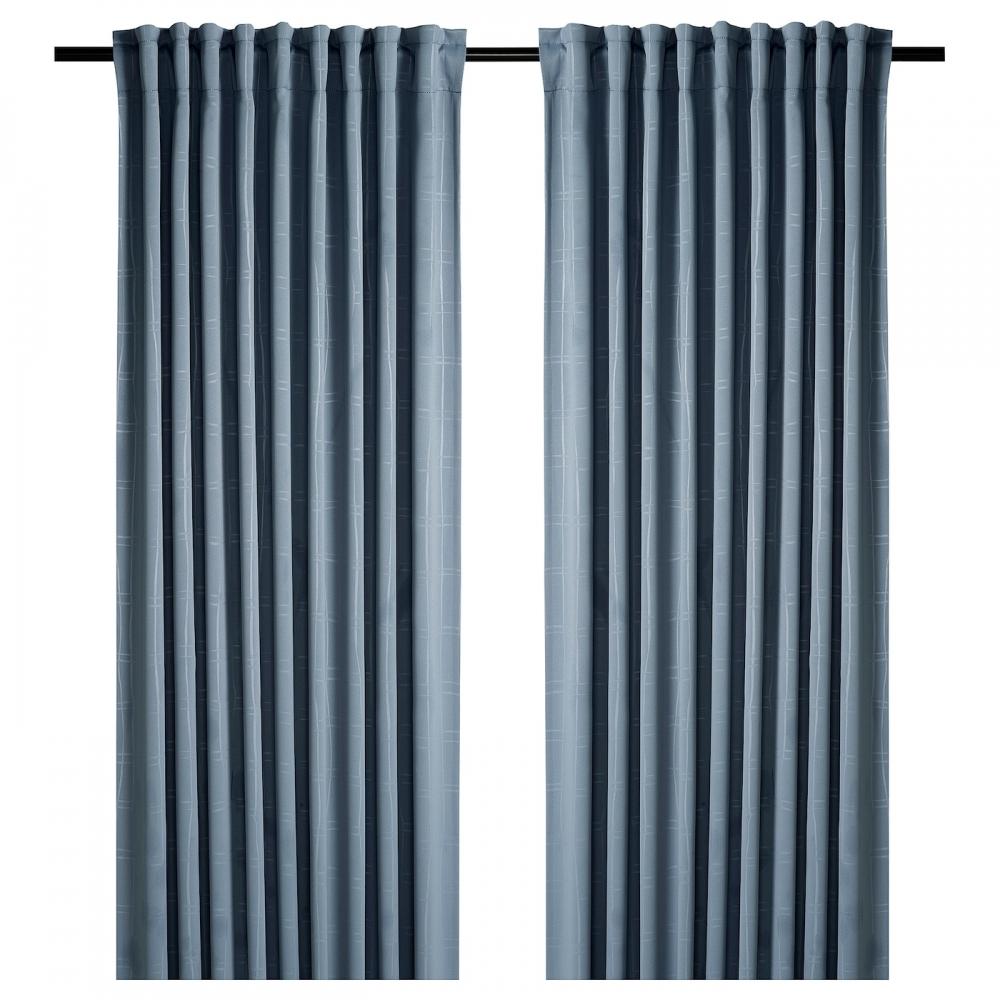 

IKEA PRAKTTIDL SA darkening curtains 1 pair light blue 145x250 cm