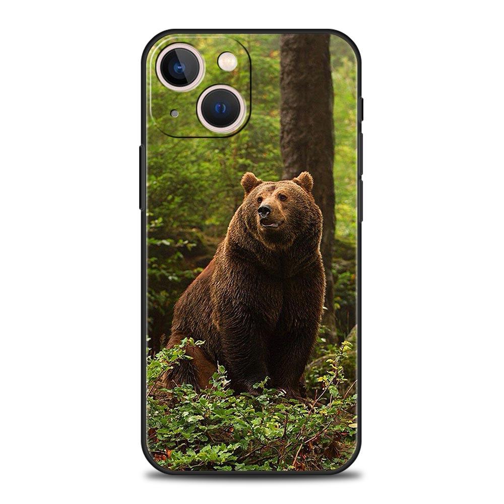 

Cartoon Animal Bear Fox Squirrel Luxury Phone Case For iPhone 17 Air 16 Plus 13 15 14 12 11 Pro MAX 7 8 SE Soft TPU Black Cover iPhone 16