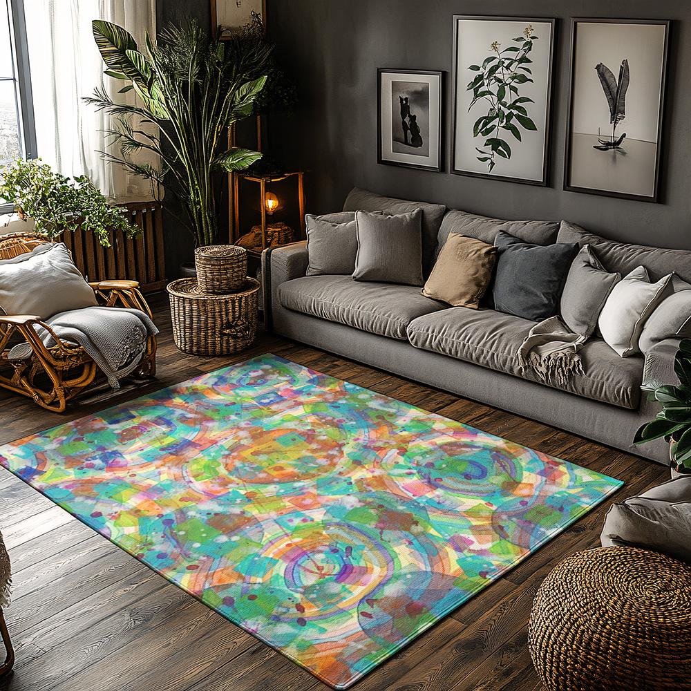 Stylish Abstract Area Rug Modern Non Slip Floor Mat Living Room Decor Home Carpet Runner Indoor Outdoor Accent Rug 50x80cm20x31in