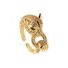 New Women's Jewelry Hip-hop Personality Leopard Print Ring Open Ring Popular Net Red Retro Tail Ring Party Holiday Gift