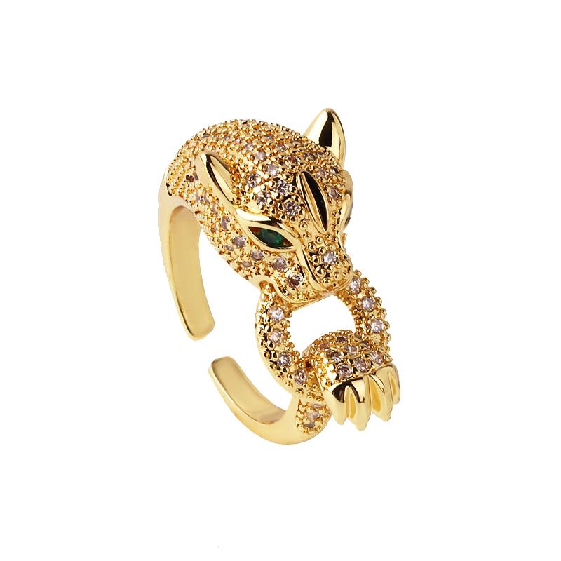 New Women's Jewelry Hip-hop Personality Leopard Print Ring Open Ring Popular Net Red Retro Tail Ring Party Holiday Gift