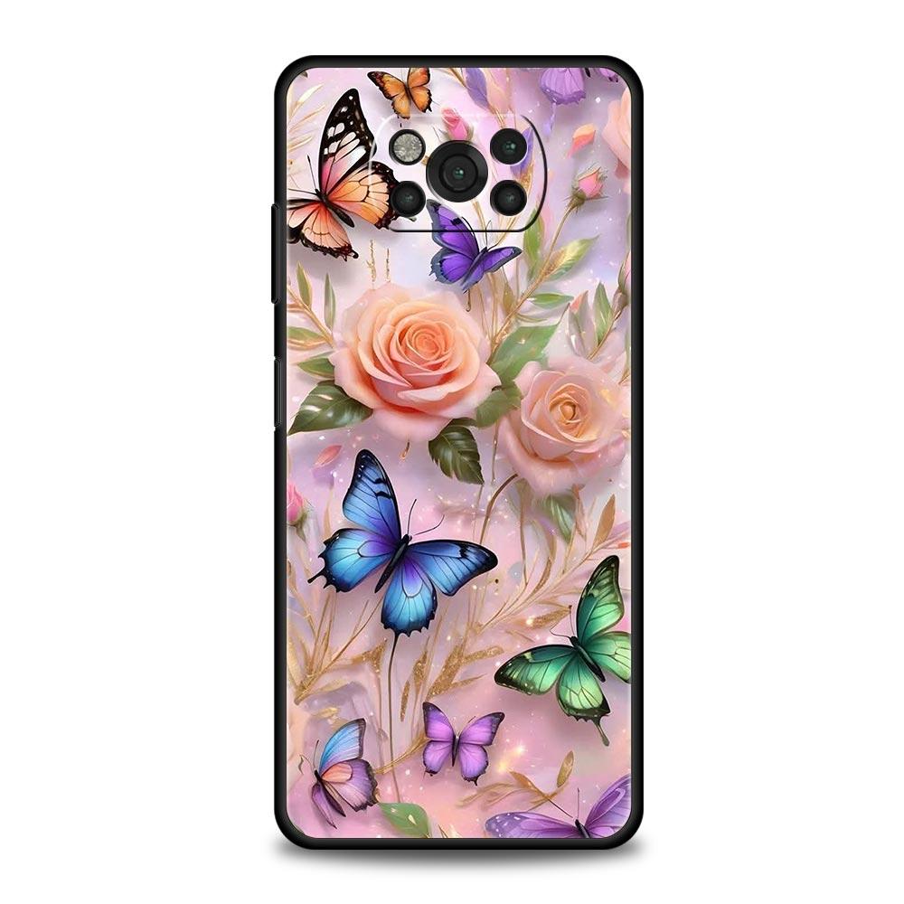 Butterfly Design Phone Case Cover  for Xiaomi Poco F7 Ultra F6 F5 F4 F3 X6 X5 X4 X3 NFC C51 C55 M4 GT 5G Soft TPU Shell Fundas