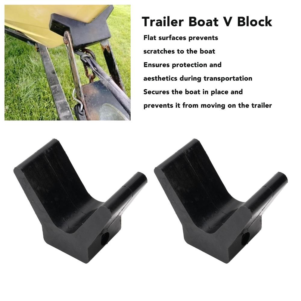 2PCS Rubber Trailer Boat Bow Stop 2 in V Shape Bow Stop Durable Bow Stop Block  Marine Application