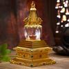 Nepal Tibetisch Handgeschnitzt Legierung Kristall Stupa Heim-Innenraum/Tempel/Anbetung Buddha/ Schreibtischdekoration/ Buddhistische Halle Zubehör