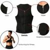 Men Waist Slimming Trainer Muscle Building Tank Top Zipper Vest Body Shapewear