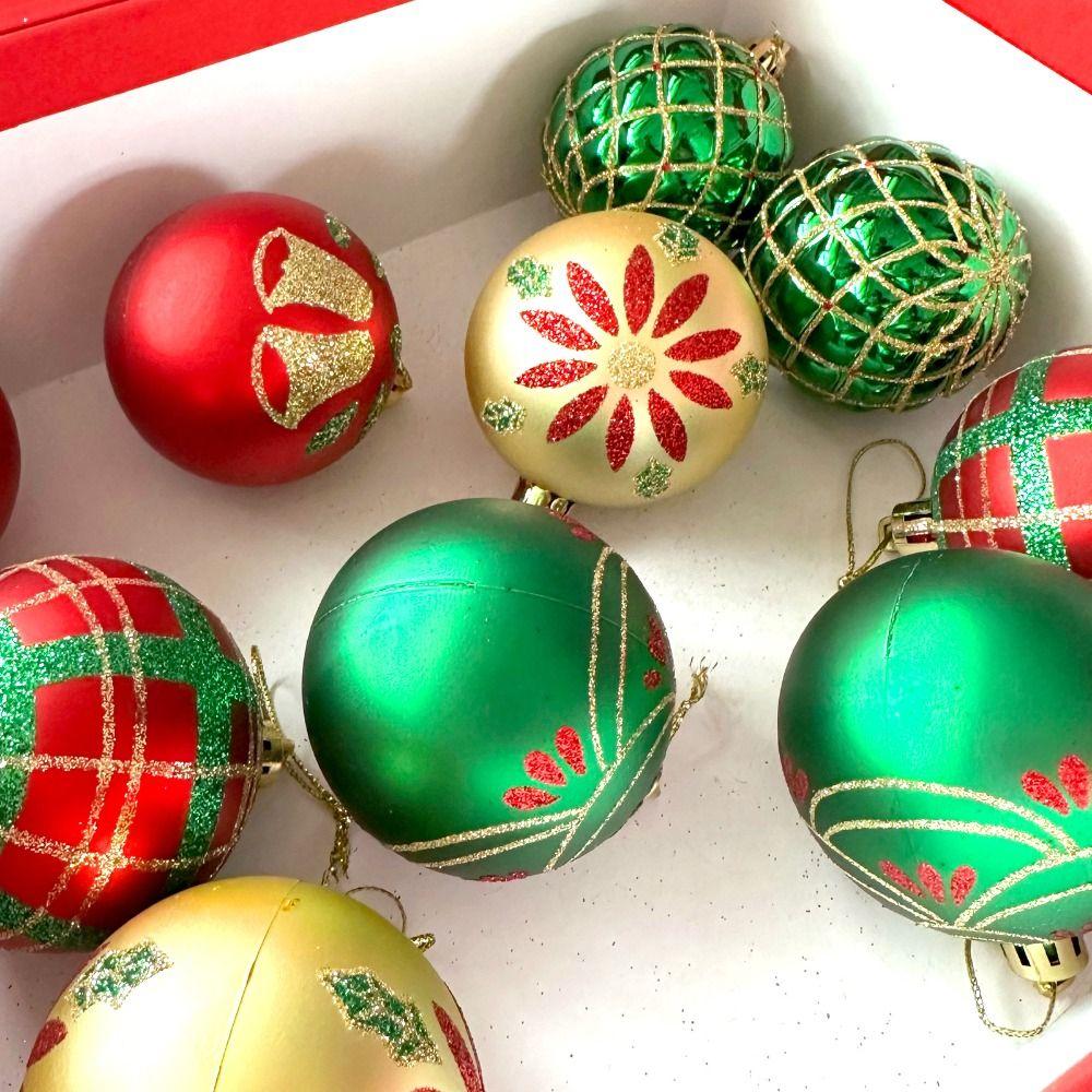 16/45PCS Plastic Christmas Ball Set Electroplated Snowflakes Christmas Tree Balls Painted Hanging Xmas Ornament Ball Storefront
