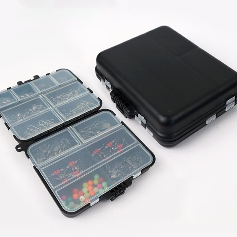 140Pcs/Set Fishing Swivels Snaps Set with Beads and Storage Box Barrels Swivels 3 Way Barrels Rolling Swivels Fishing Tackle