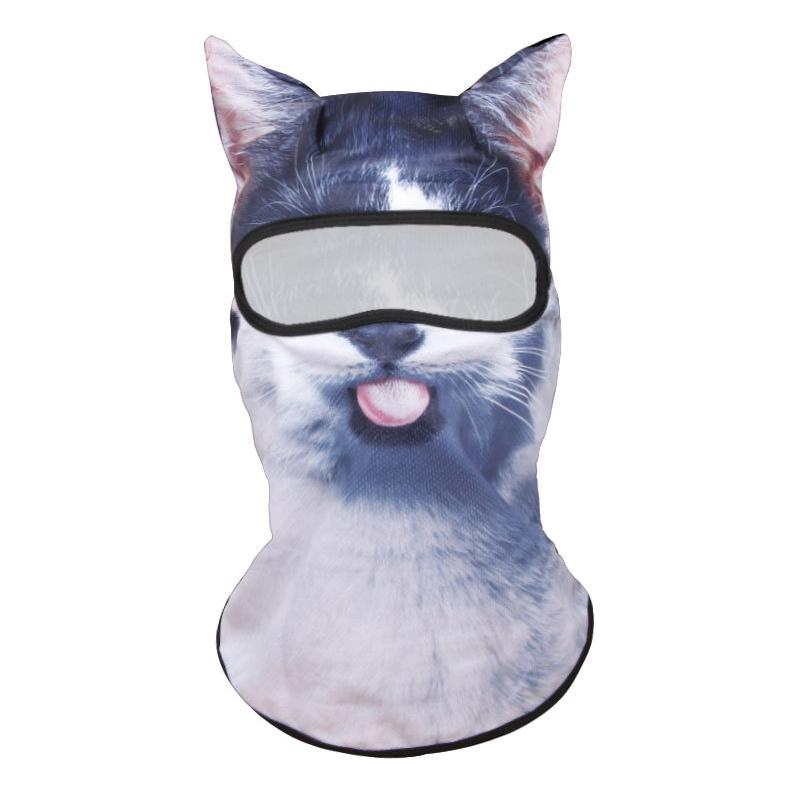 Men And Women Face Mask Funny Head Sweat-Absorbing Outdoor Activities With Ears Halloween Parties Animal Pattern Cute