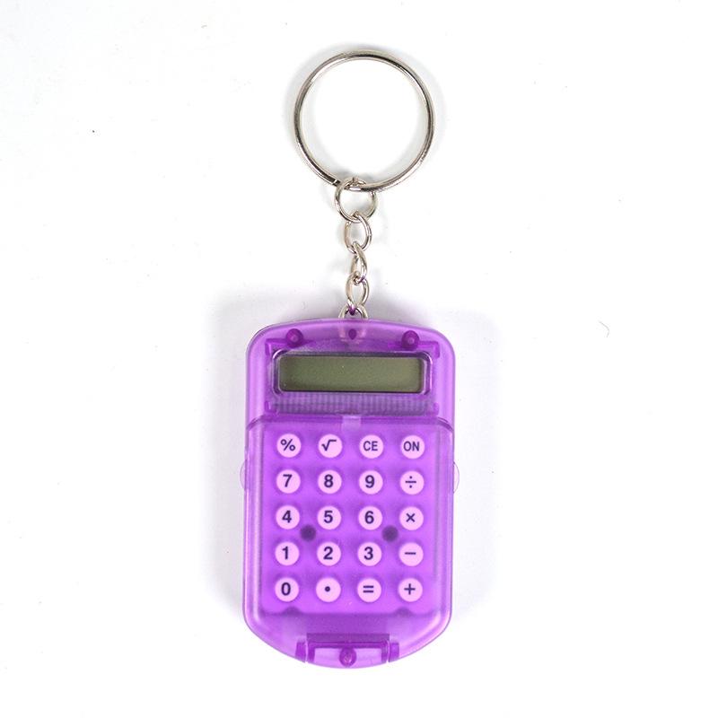 Mini Calculator Cute Cartoon with Keychain 8 Digits Display Portable Pocket Size Calculator for Children Students School Gifts