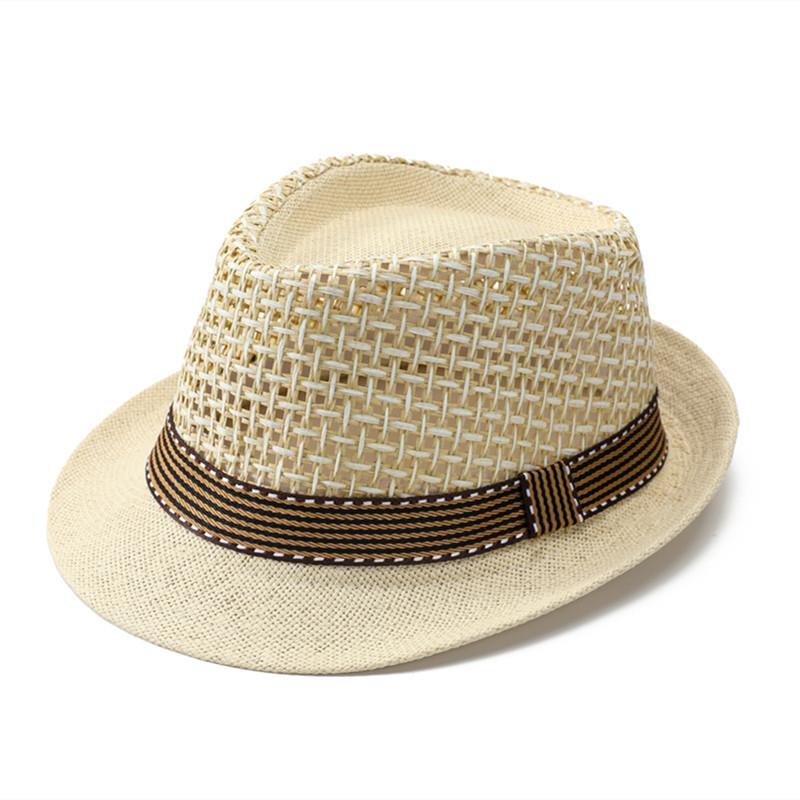 Summer Hollow Breathable Jazz Caps For Men Foldable Outdoor Sun Hat Unisex Panama Simple Fedoras Beach Hats For Men Women Gorro