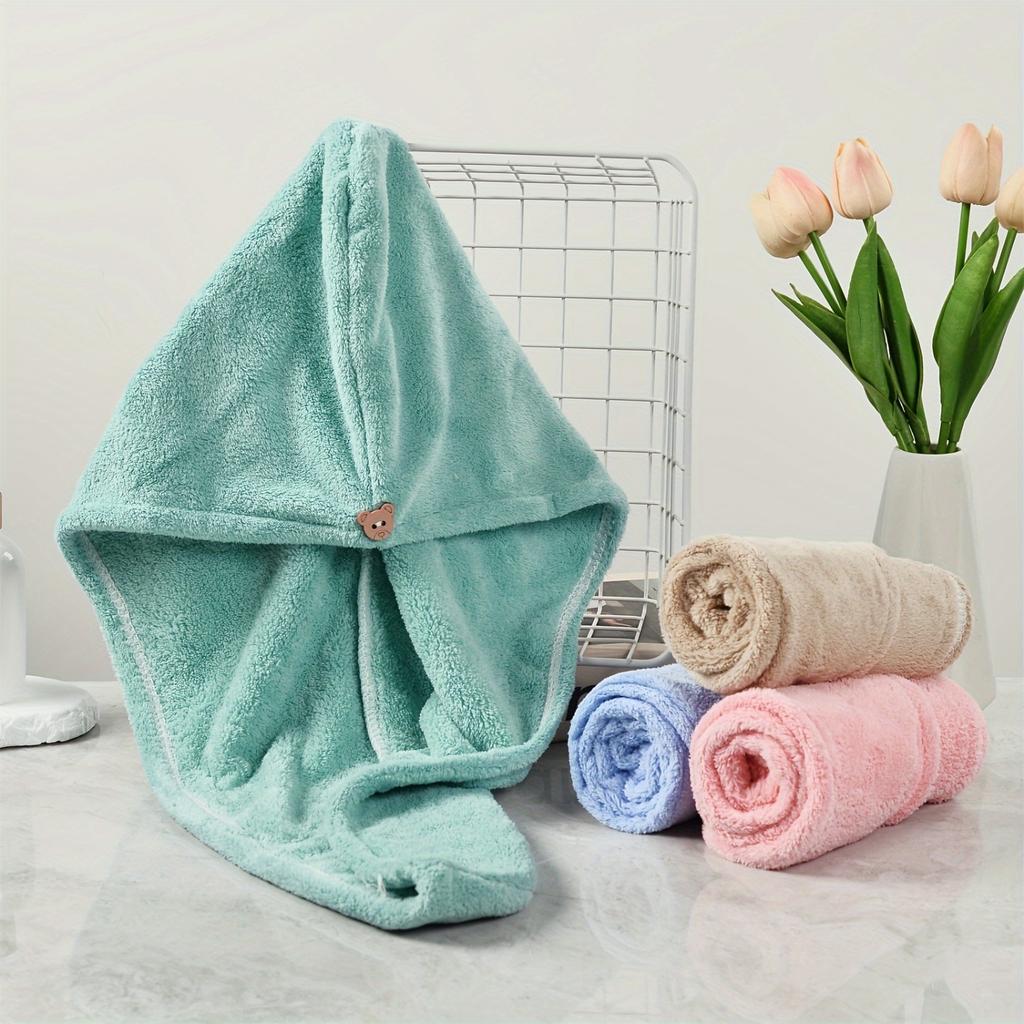 Women's Quick Dry Hair Towel Hat: Soft Microfiber, Super Absorbent and Quick Drying, Solid Colors .