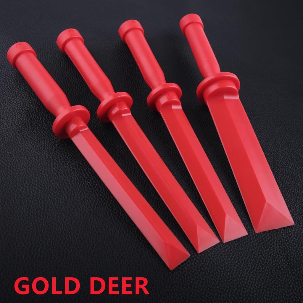4Pcs Non-Marring Plastic Chisel Scraper Set 3/4" 7/8" 1" 1-1/2" Wide Chemical Resistant Scraper Tool Plastic Razor Scraper Remover Tool for Removes