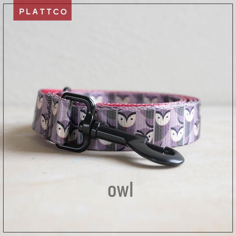 PLATTCO Faux Nylon Printed Dog Collar & Leash - Soft & Comfortable, PDL316. Large 2.5cm*120cm