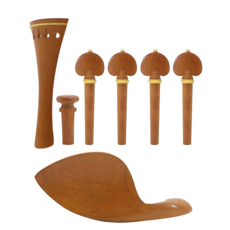 Violin Spare Jujube Wood Violin Fitting 4/4 with Violin Chinrest  Tailpieces Pegs End